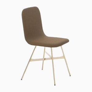 Walnut Tria Gold Upholstered Dining Chair by Colé Italia