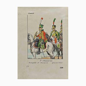 Herbert Knotel, 7e Hussards, Zeichnung, 1940er