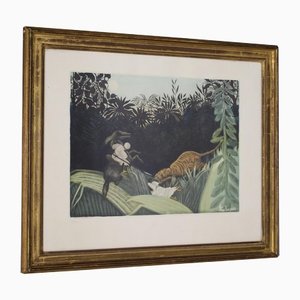 Henri Rousseau, Tiger Hunt, 1924, Etching, Framed