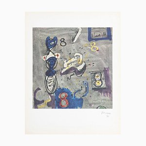 Henry Moore, Abstraktes Stillleben, Farblithographie, 1971