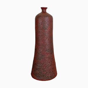 Abstract Red Ceramic Studio Pottery Vase by Gerhard Liebenthron, Germany, 1970s