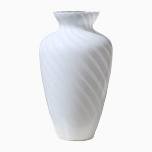 Vase Vintage en Verre de Murano Blanc