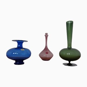 Vases Soufflés par Thuringe Glaskunst Lauscha, 1960, Set de 3