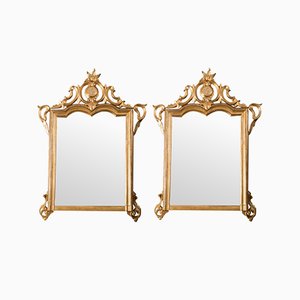 Antique Luigi Filippo Mirrors in Golden and Carved Wood