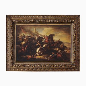 Antonio Savisio, Cavalry Battle, Neapolitan School, 2006, Oil on Canvas, Framed