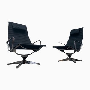 Mid-Century EA 124 Aluminium Armchairs by Charles & Ray Eames for Herman Miller, 1960s, Set of 2