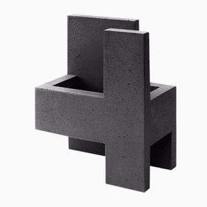 Dark Grey Chandigarh IV Vase by Paolo Giordano for I-and-I Collection