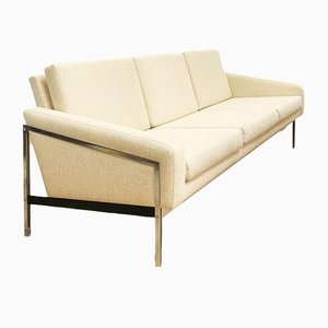 Mid-Century 3-Sitzer Sofa aus Stahl & Wolle im skandinavischen Design