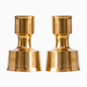 Vintage Brass Candleholders by Jens Quistgaard from Dansk Design, Set of 2