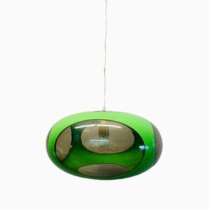 Vintage Colani Ufo Green Ceiling Lamp from Massiv Belgium Lighting, 1970s