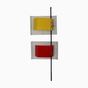 Wandlampe in Rot & Gelb von Stilnovo, Italien, 1950er