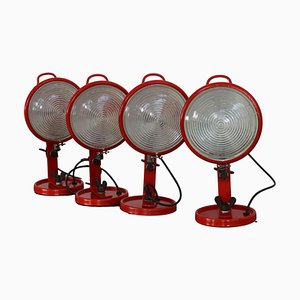 Lampade da parete Jeep rosse di Cesare Leonardi e Franca Stagi per Lumenform, set di 4