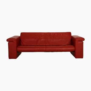 Red Leather 6800 Three-Seater Sofa from Rolf Benz