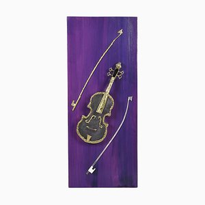 Violino in ottone su placca dorata di Henri Fernandez