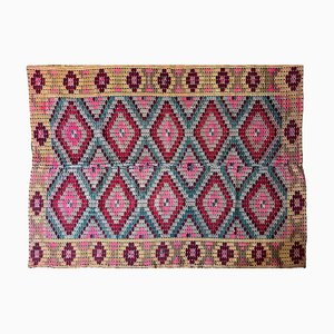 Vintage Handwoven Geometrical Wool Rug
