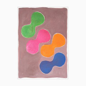 Natalia Roman, Pools of Colours I, 2022, Acryl auf Aquarellpapier