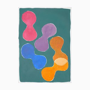 Natalia Roman, Pool of Colours I, 2022, acrilico su carta da acquerello