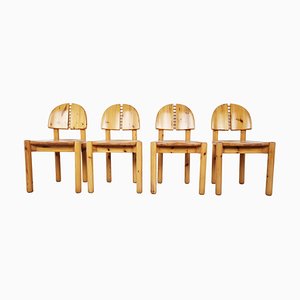 Pine Wood Dining Chairs by Rainer Daumiller for Hirtshals Savvaerk, 1980s, Set of 4