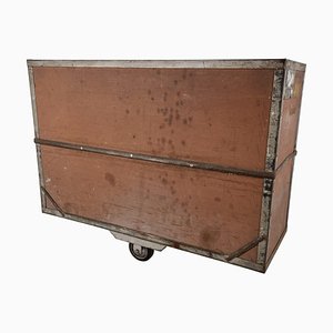 Industrieller Vintage Vintage Servierwagen aus Stahl & Holz, 1950er