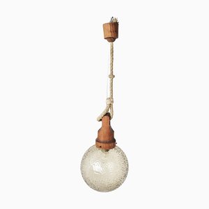 Lámpara colgante vintage de vidrio de Hustadt Leuchten, años 60