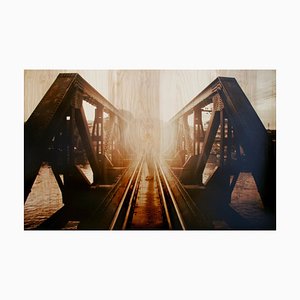 Crossing Bridges, 2019, fotografia tecnica su legno