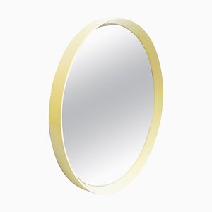 Miroir Rond Mid-Century en Plastique Blanc, Italie, 1980s