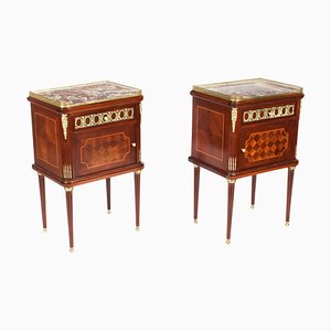 Antique French Empire Style Bedside Cabinets 19th Century, Set of 2