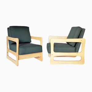 Set of Vintage Forest Green Vesta Amrchairs by Brigita Adamonienė, 1970s