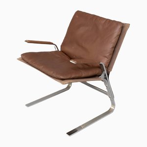 Metal, Canvas and Leather Chair from Fauteuil