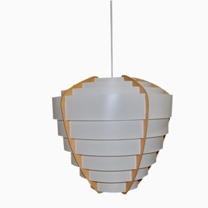 Danish Ceiling Lamp in Plastic & Wood
