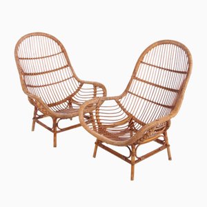 Vintage Bamboo Chairs, France, 1960s, Set of 2