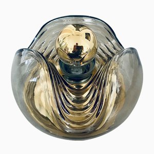 Smoking Glass Ceiling Wall Lamp by Koch and Lowy for Peill & Putzler, 1960