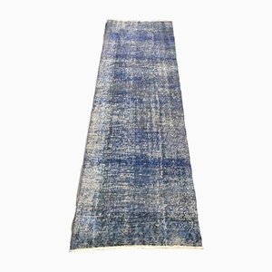 Royal Blue Faded Hallway Runner Rug