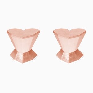 Small Pink Queen Heart Side Table by Royal Stranger, Set of 2