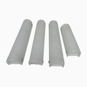 Vintage Glas Wandlampen von Kaiser Leuchten, 1970er, 4er Set