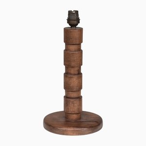 Lámpara de mesa francesa Mid-Century de madera