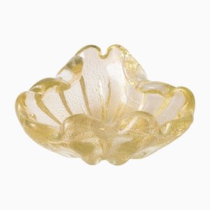 Gold Leaf Murano Glass Bowl, 1960s