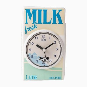 Reloj de cartón de leche Pop Art de Ma Collection, años 90