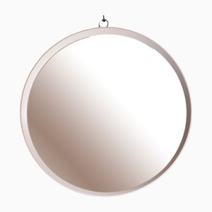Mid-Century Round Mirror in Lacquered Wood, Scandinavia