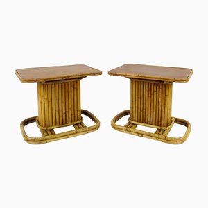 Tavolini Art Déco in bambù, anni '40, set di 2