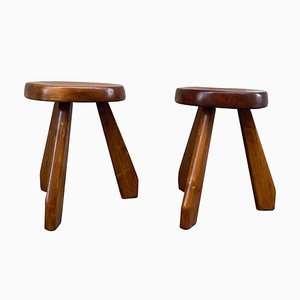 Set of Vintage Pine Stools by Charlotte Perriand for Les Arcs, France, 1960s