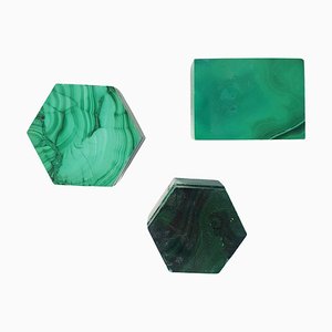 Scatole vintage in malachite, set di 2