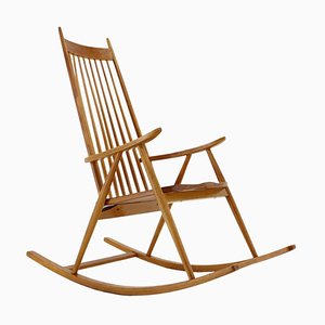Varjonen Wood Processing Beech Rocking Chair, 1960s