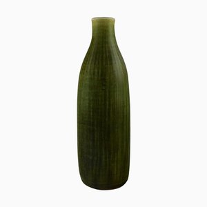 Flaschenförmige Glasierte Keramik Vase von Edith Sonne für Saxbo
