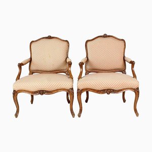 Louis XV Armchairs from Poussiee, Set of 2
