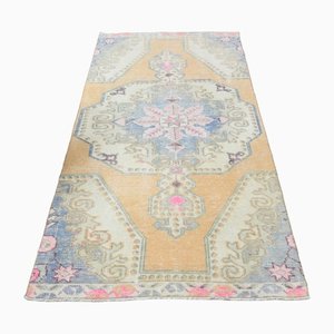 Tapis de Couloir Vintage en Laine Jaune