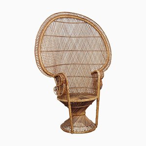 Butaca Mid-Century grande de ratán de Emmanuelle Wicker