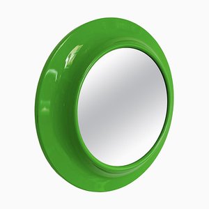 Modern Round Italian Green Plastic Mirror, 1980s