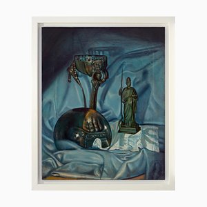 Maximilian Ciccone, La lente, il braciere in bronzo e Giunone, Öl auf Leinwand, Gerahmt