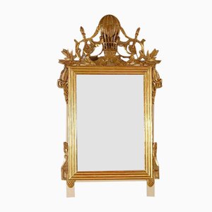 Miroir Doré Louis XVI en Bois et Feuille d'Or, Fin 1800s